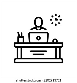 Vector black line icon for doing