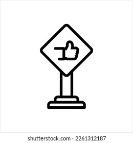 Vector black line icon for don