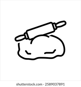 Vector black line icon for Dough