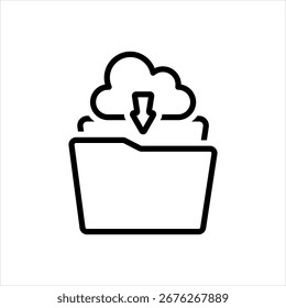 Icono de línea negra de Vector para Descarga
