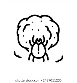 Icono de línea negra de Vector para ácaro de polvo