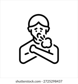 Icono de línea negra de Vector para disnea