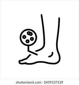 Vector black line icon for edema