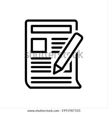 Vector black line icon for editorials