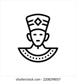 Vector black line icon for egyptian