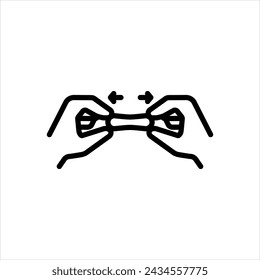 Vector black line icon for elasticity