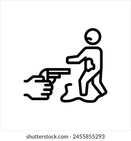 Vector black line icon for encounter