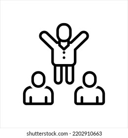 Vector black line icon for encouraged