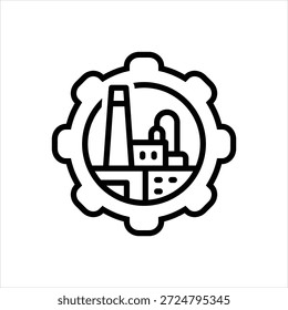 Ícone de linha preta vetorial para emblema da empresa