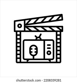 Vector black line icon for episodes