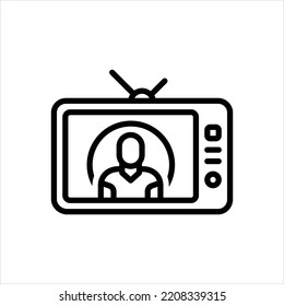 Vector black line icon for episodes