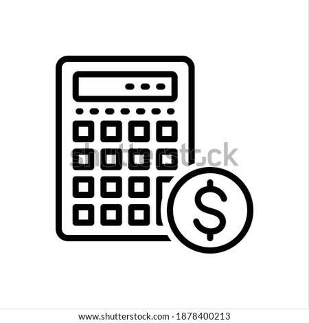 Vector black line icon for estimates
