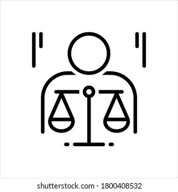 Icono de la línea negra del vector para la ética
