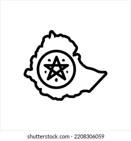 Icono de línea negra vectorial para etiopía