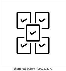 Vector black line icon for every 