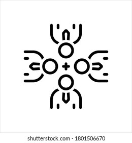 Icono de la línea negra del vector para todos