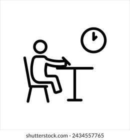 Vector black line icon for examination