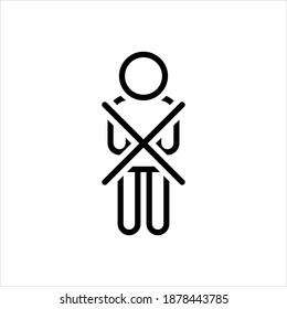 Vektorsymbol der schwarzen Linie für den Ausschluss