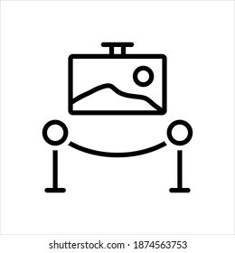 Vector black line icon for exhibitions