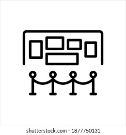 Vector black line icon for exhibits