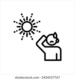 Vector black line icon for exposure