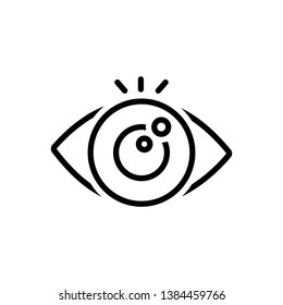 Vector black line icon for  eye looking