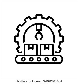 Icono de línea negra de Vector para fabricación