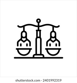 Vector black line icon for fair