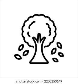 Vector black line icon for falls