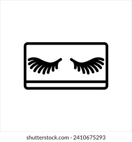 Vector black line icon for fanning lashes