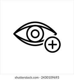 Vector black line icon for farsight lens