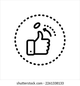 Vector black line icon for fate