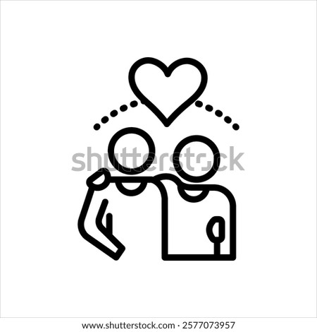 Vector black line icon for fellowship 