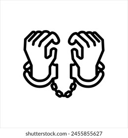 Vector black line icon for felonies