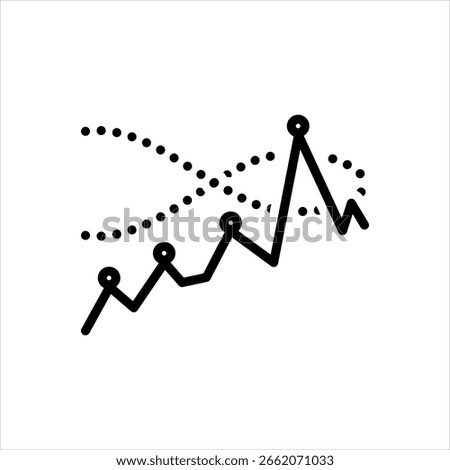 Vector black line icon for fib retracement