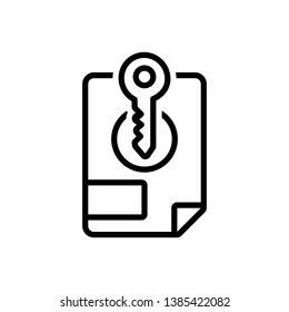 Vector black line icon for file access