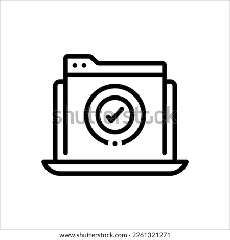 Vector black line icon for finished
