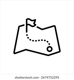 Icono de línea negra de Vector para marcador de bandera