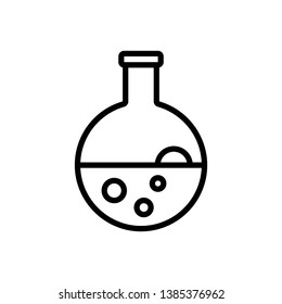 Vector black line icon for flask