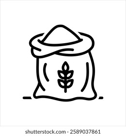 Vector black line icon for Flour