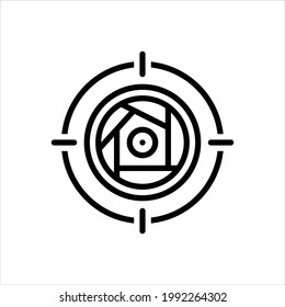 Vector black line icon for focal