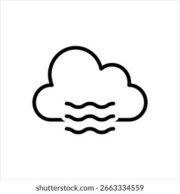 Vector black line icon for fog