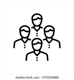 Vector black line icon for folk