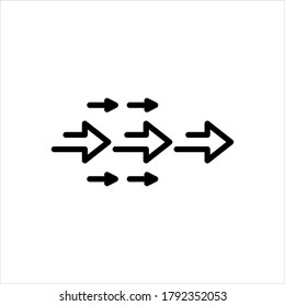 Icono de línea negra del vector para seguir