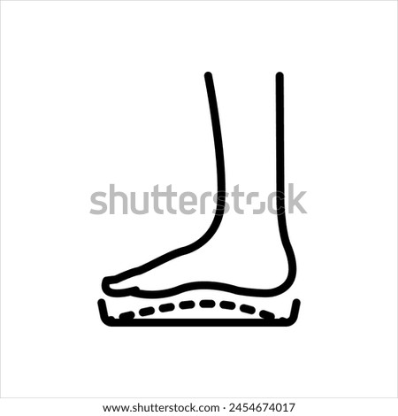 Vector black line icon for footbed