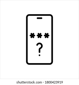 Vector black line icon for forget