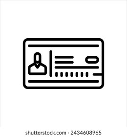 Icono de línea negra vectorial de licencia