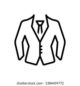Vector black line icon for formal wear
