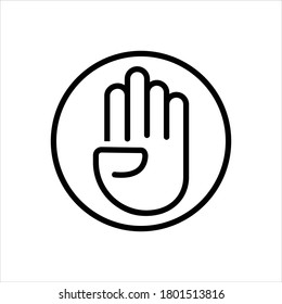 Vector black line icon for four