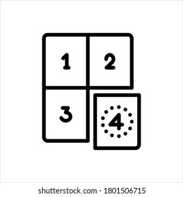 Vector black line icon for fourth